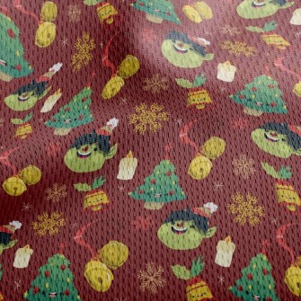 Christmas Tree Elf Athletic Mesh Flat Back