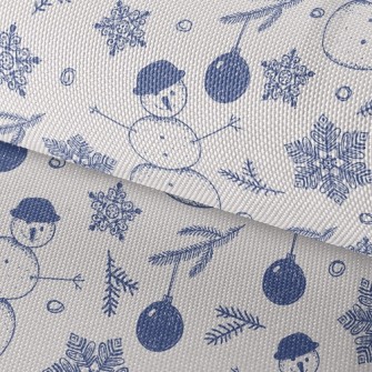 Snowflakes And Snowmen Waterproof Oxford