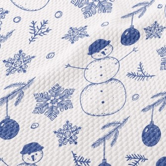 Snowflakes And Snowmen Birdseye Piqué