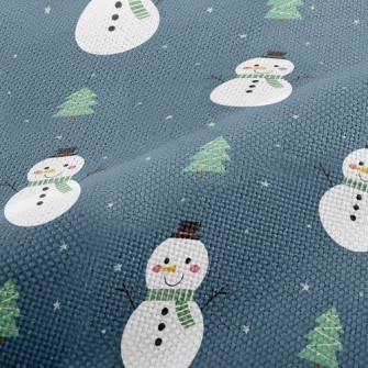 Green Scarf Snowman Performance Linen