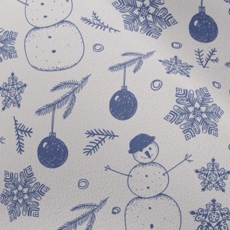 Snowflakes And Snowmen Chiffon
