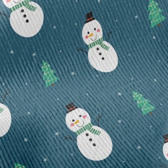 Green Scarf Snowman Standard Corduroy