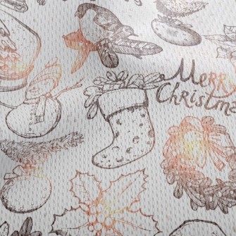 Snowy Christmas Athletic Mesh Flat Back