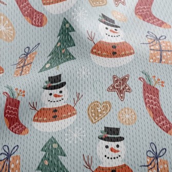 Festive Snowman Athletic Mesh Flat Back
