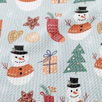 Festive Snowman Birdseye Piqué
