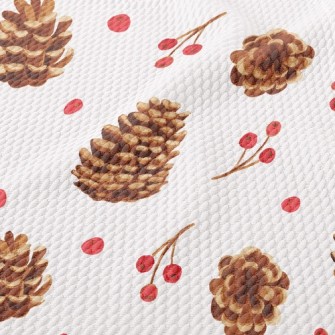 Cute Pine Cones Birdseye Piqué