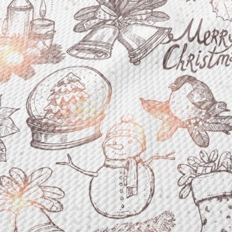 Snowy Christmas Birdseye Piqué