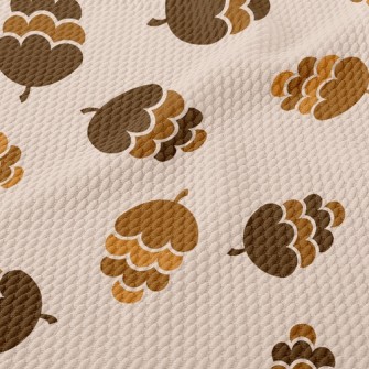 Brown Pine Cones Birdseye Piqué