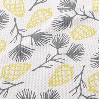 Pine Branches And Pine Cones Birdseye Piqué