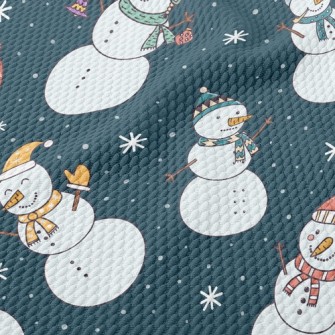 Playful Snowman Birdseye Piqué