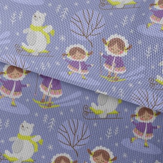 Ski Girl And Bear Waterproof Oxford