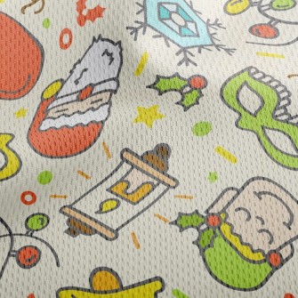 Christmas Doodle Athletic Mesh Flat Back