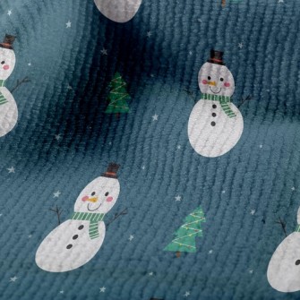Green Scarf Snowman Terry