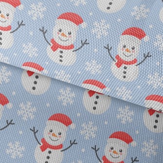 Snowflakes And Snowmen Waterproof Oxford