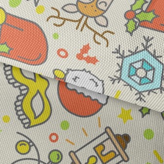 Christmas Doodle Waterproof Oxford