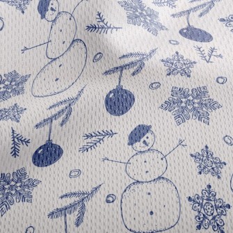 Snowflakes And Snowmen Athletic Mesh Flat Back