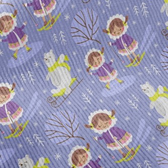 Ski Girl And Bear Standard Corduroy