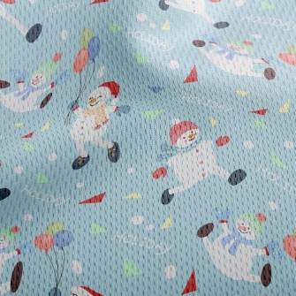 Funny Snowman Athletic Mesh Flat Back