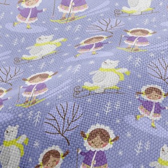 Ski Girl And Bear Performance Linen