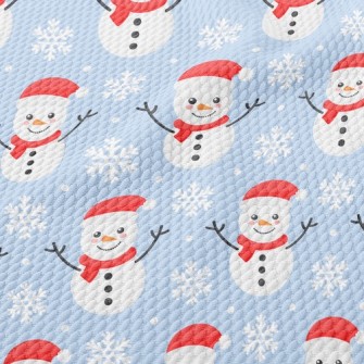 Snowflakes And Snowmen Birdseye Piqué