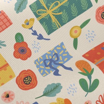 Flowers And Gift Boxes Twill