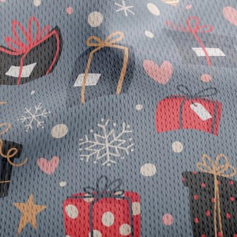 Christmas Gifts And Snowflakes Athletic Mesh Flat Back