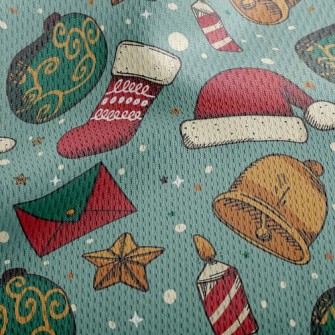 Christmas Hat Socks Balls Athletic Mesh Flat Back