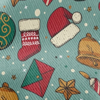 Christmas Hat Socks Balls Standard Corduroy
