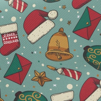 Christmas Hat Socks Balls Twill