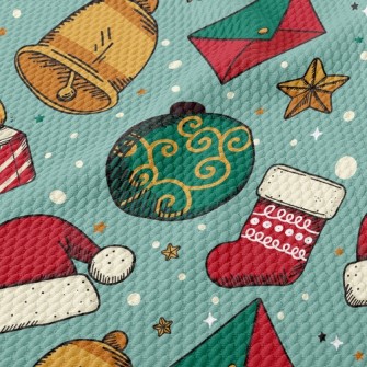 Christmas Hat Socks Balls Birdseye Piqué