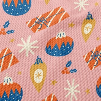 Christmas Wrapping Lights Birdseye Piqué