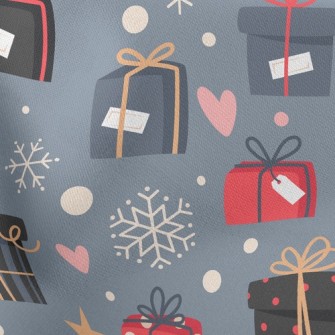 Christmas Gifts And Snowflakes Stretch Ponte