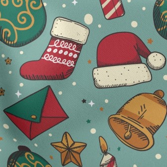 Christmas Hat Socks Balls Stretch Ponte