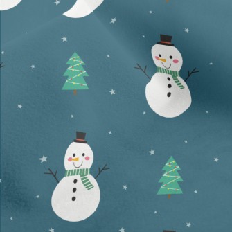 Green Scarf Snowman Micro Fleece