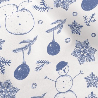 Snowflakes And Snowmen Micro Fleece