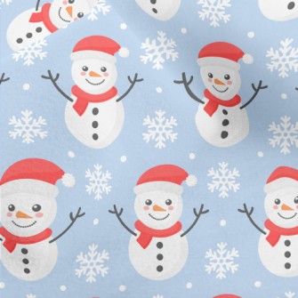 Snowflakes And Snowmen Micro Fleece