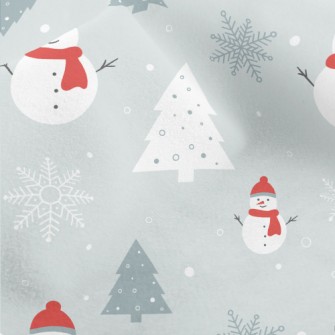 Snowman In Winter Micro Fleece