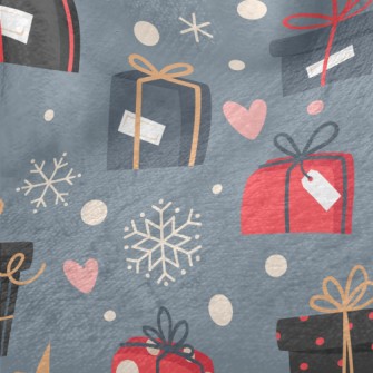Christmas Gifts And Snowflakes Minky
