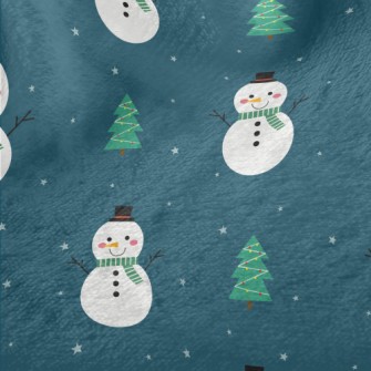 Green Scarf Snowman Minky