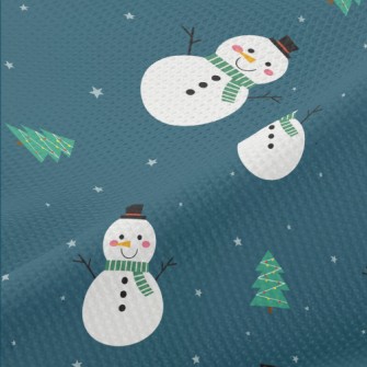 Green Scarf Snowman Piqué