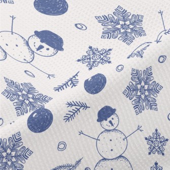 Snowflakes And Snowmen Piqué
