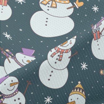 Playful Snowman Piqué