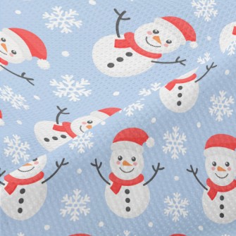 Snowflakes And Snowmen Piqué