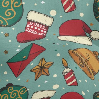 Christmas Hat Socks Balls Lightweight Performance Linen