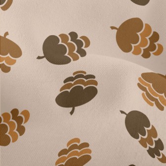 Brown Pine Cones Lightweight Performance Linen