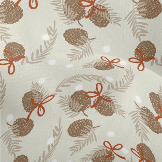 Christmas Pinecones Lightweight Performance Linen