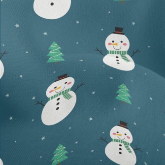 Green Scarf Snowman Lightweight Performance Linen