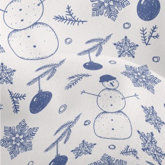 Snowflakes And Snowmen Lightweight Performance Linen