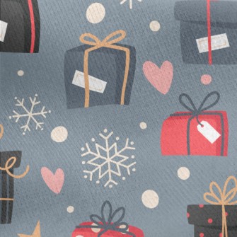 Christmas Gifts And Snowflakes Jersey Backed Fleece