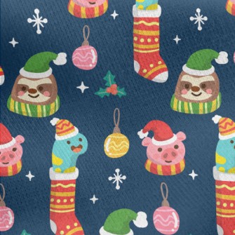 Cute Animal Socks Jersey Backed Fleece